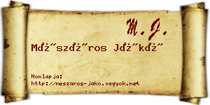 Mészáros Jákó névjegykártya